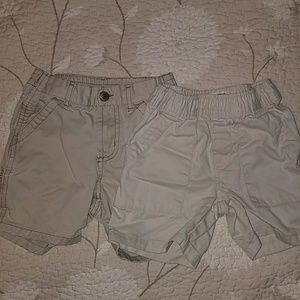 2 pairs of size 18-24 months khaki colored shorts